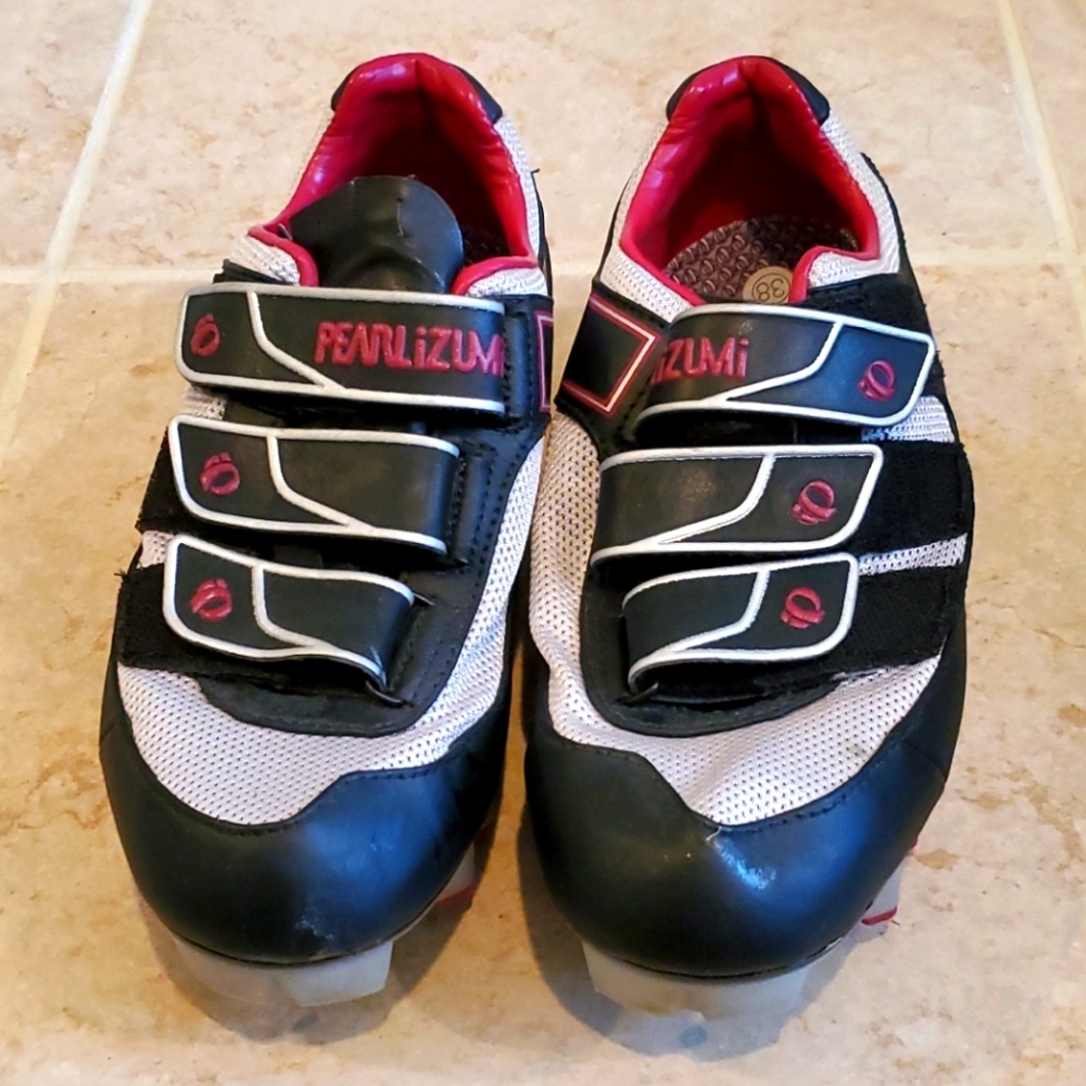 Pearl Izumi Cycle Shoes, Size 7, Black/Pink/Silver